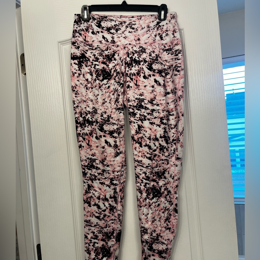 Zelos Pink and Black Patterned Leggings medium